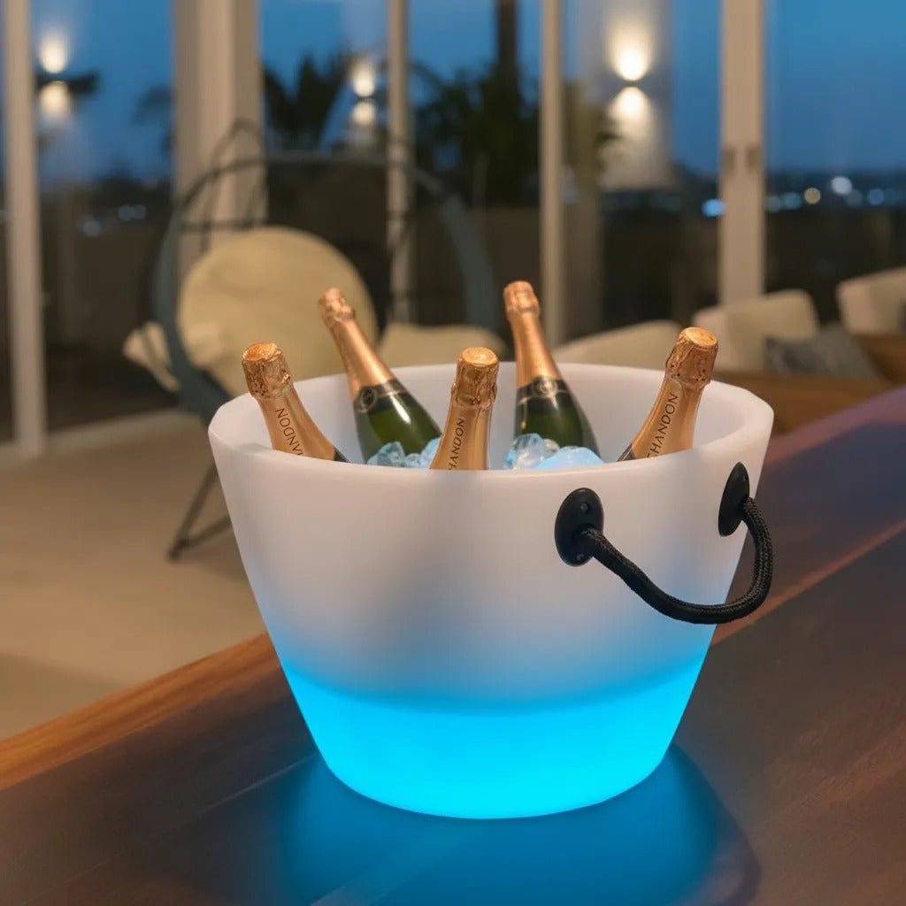 Champanheira De Chão Térmica (uso Mesa Ou Pedestal) Led Rgb - Grande 25L!