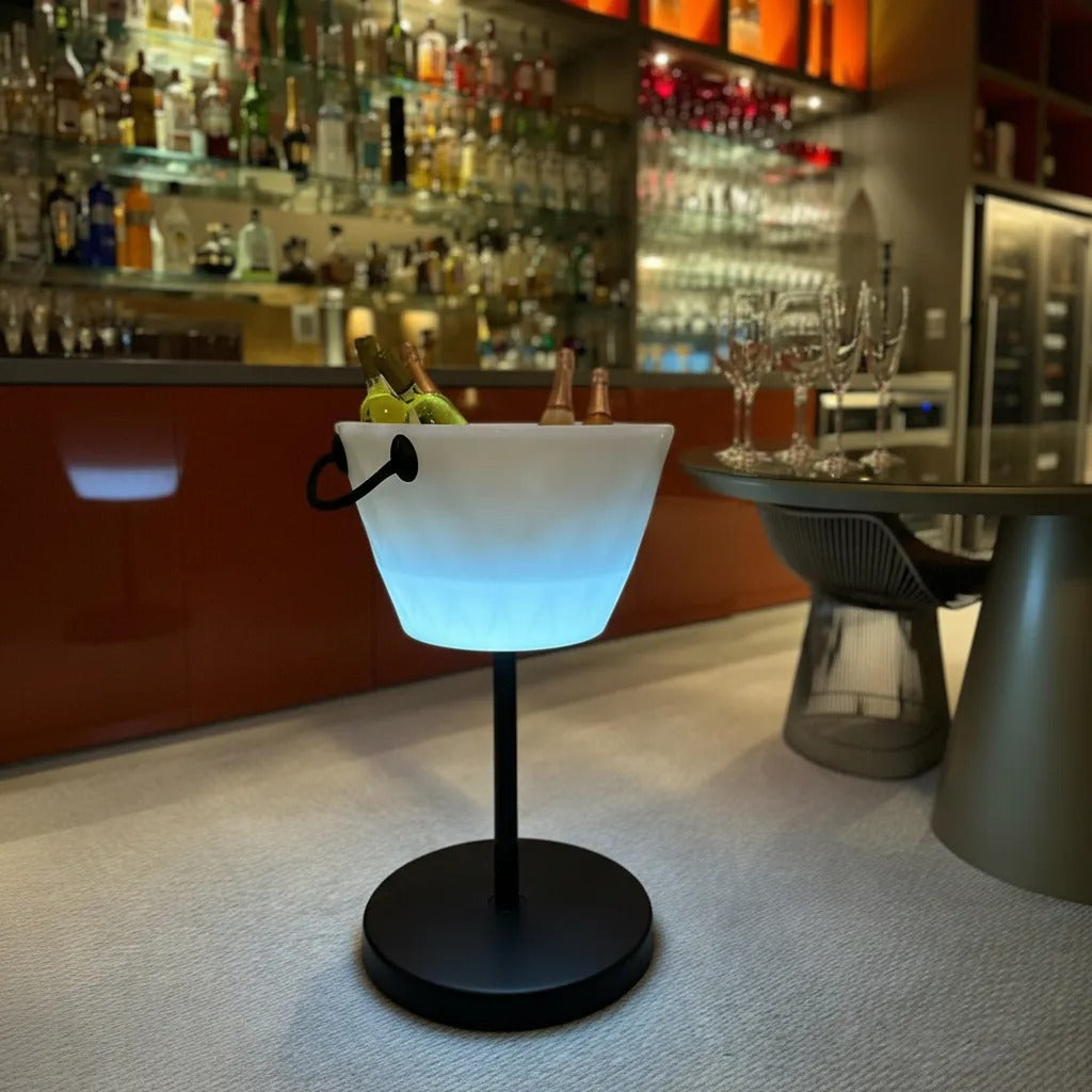 Champanheira De Chão Térmica (uso Mesa Ou Pedestal) Led Rgb - Grande 25L!