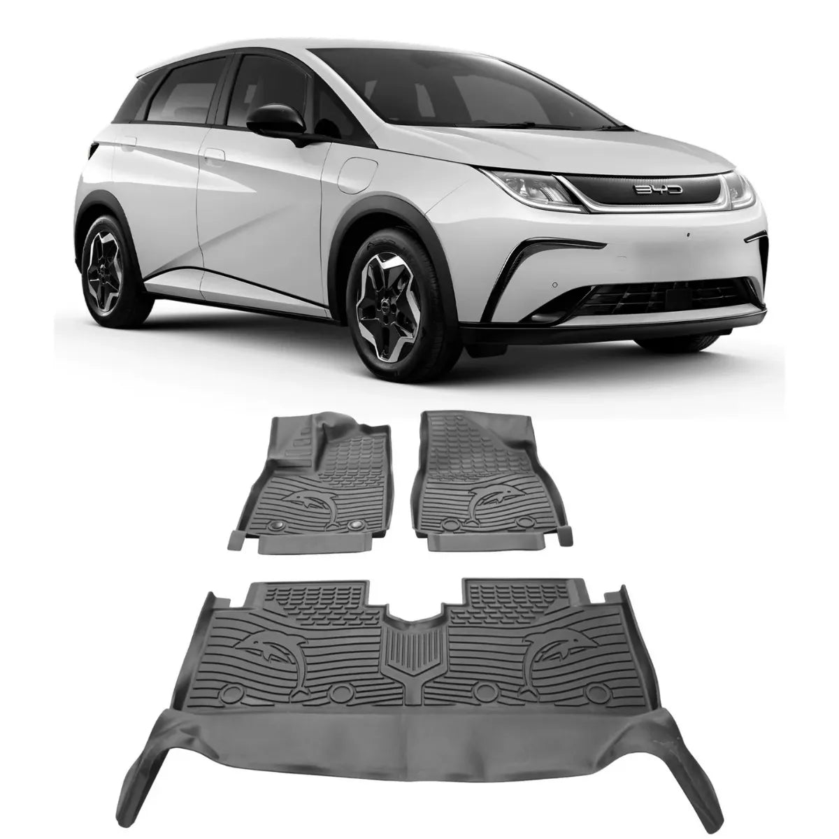 JOGO DE TAPETE BANDEJA PREMIUM BYD DOPHIN 2023 A 2024 - COMPLETO